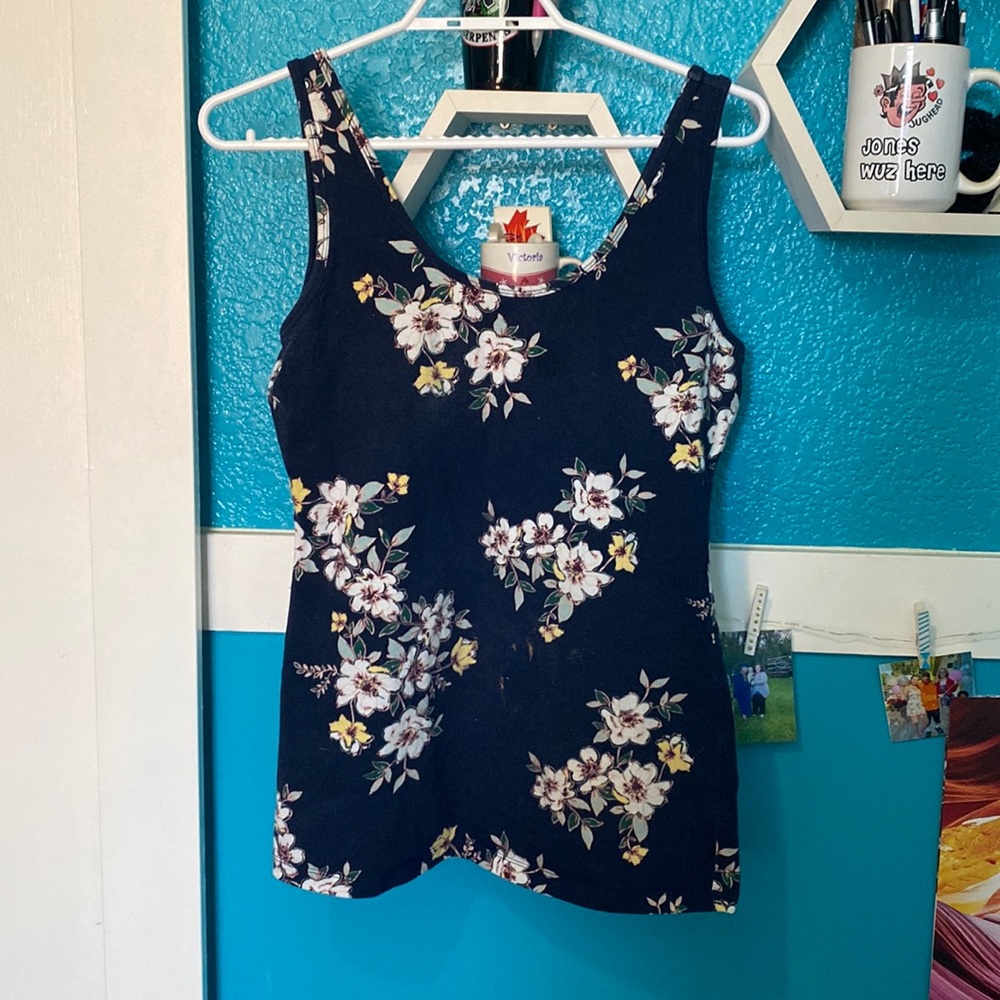 Blue floral shirt